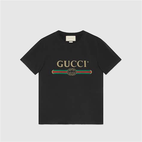 oversize washed t-shirt with gucci logo|Oversize washed T.